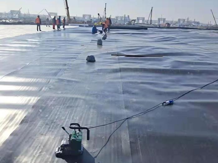 蓄水池土工膜实拍图15_厂家鸿跃环保